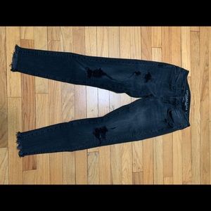 Black Distressed American Eagle Stretch Jeans